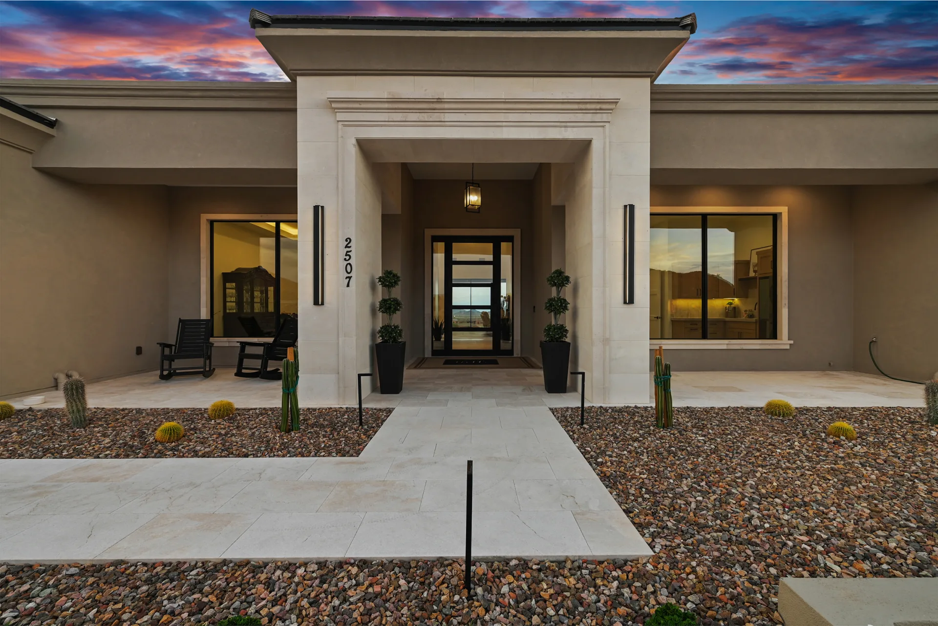 Praiano Way front entry elevation